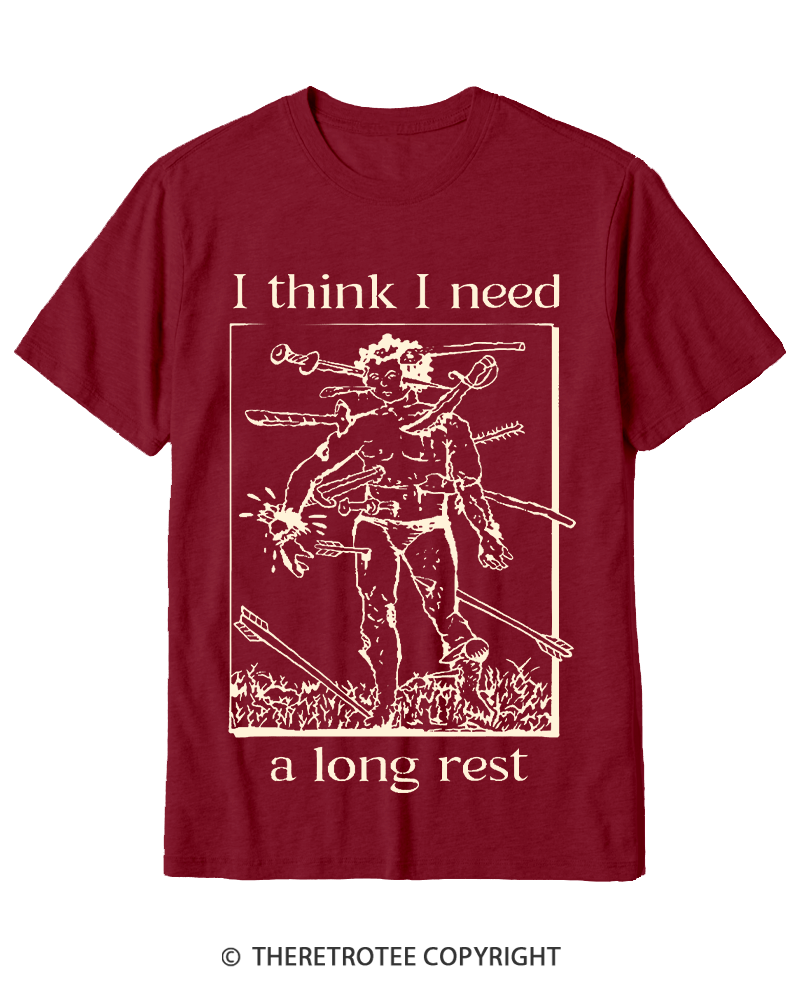 TheRetroTee I Think I Need A Long Rest Cotton T-Shirt