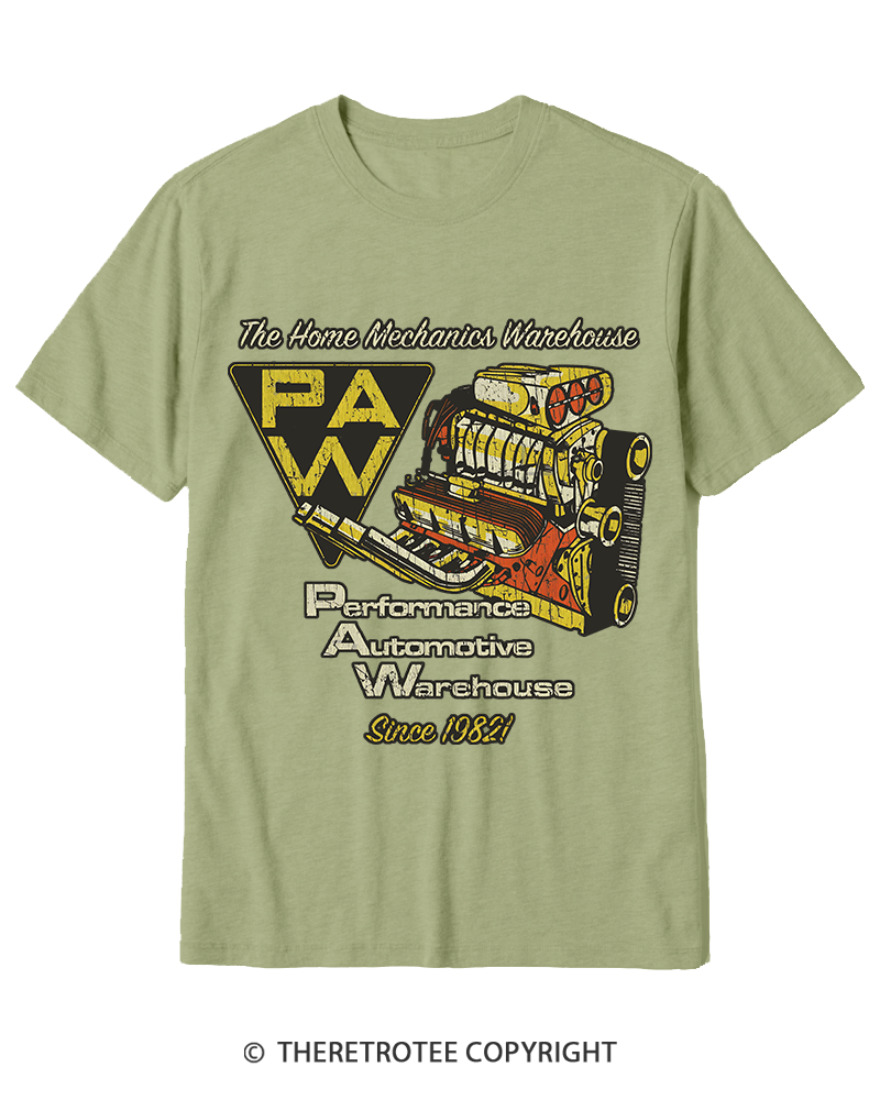 TheRetroTee Performance Automotive Warehouse 1980s Cotton T-Shirt