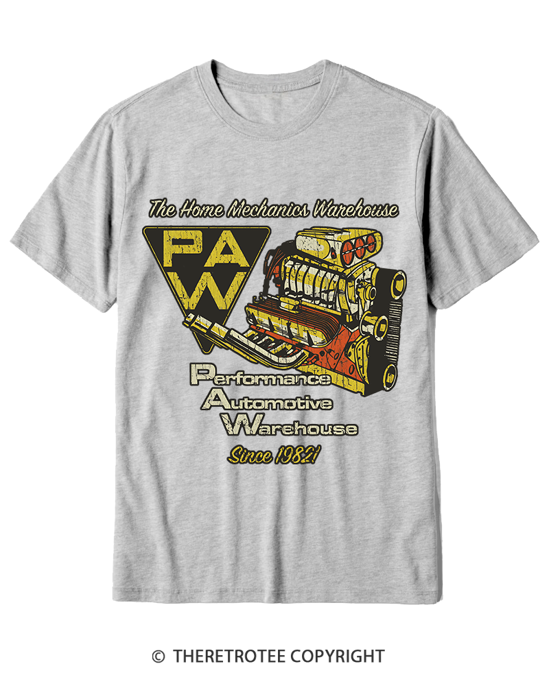 TheRetroTee Performance Automotive Warehouse 1980s Cotton T-Shirt