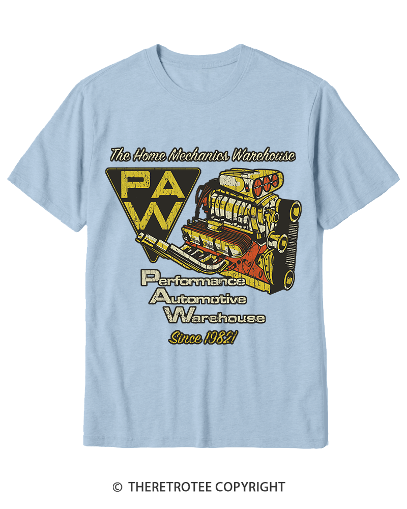 TheRetroTee Performance Automotive Warehouse 1980s Cotton T-Shirt