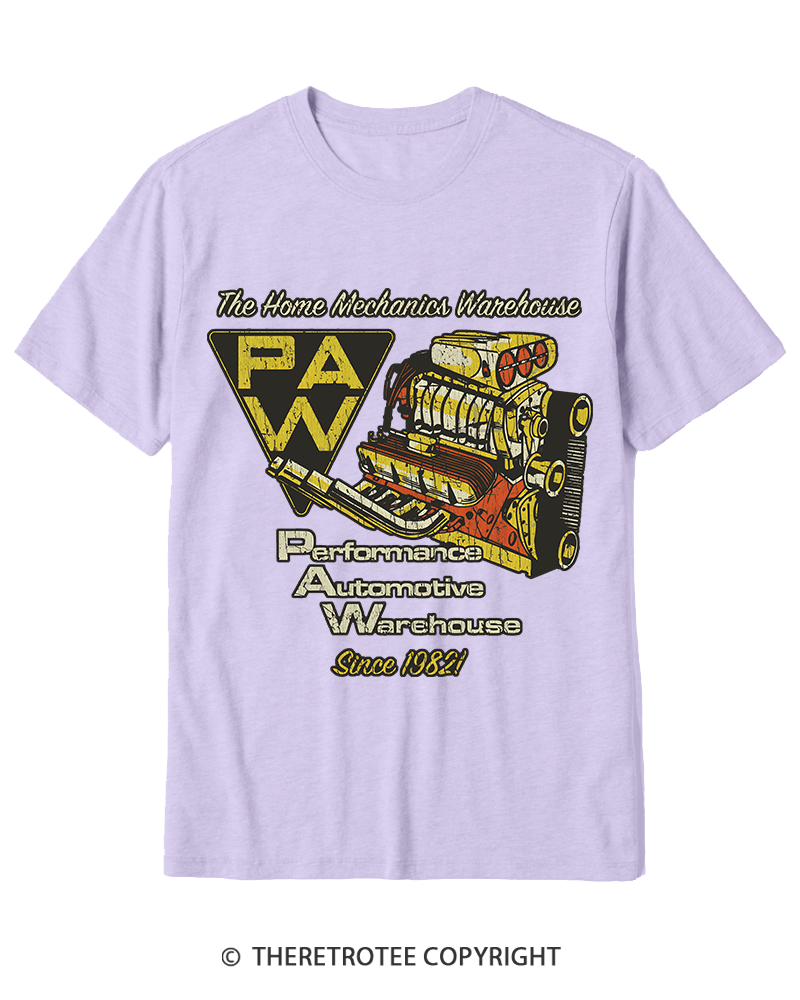 TheRetroTee Performance Automotive Warehouse 1980s Cotton T-Shirt