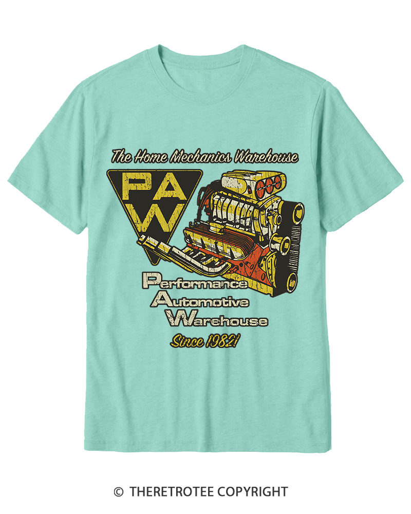 TheRetroTee Performance Automotive Warehouse 1980s Cotton T-Shirt