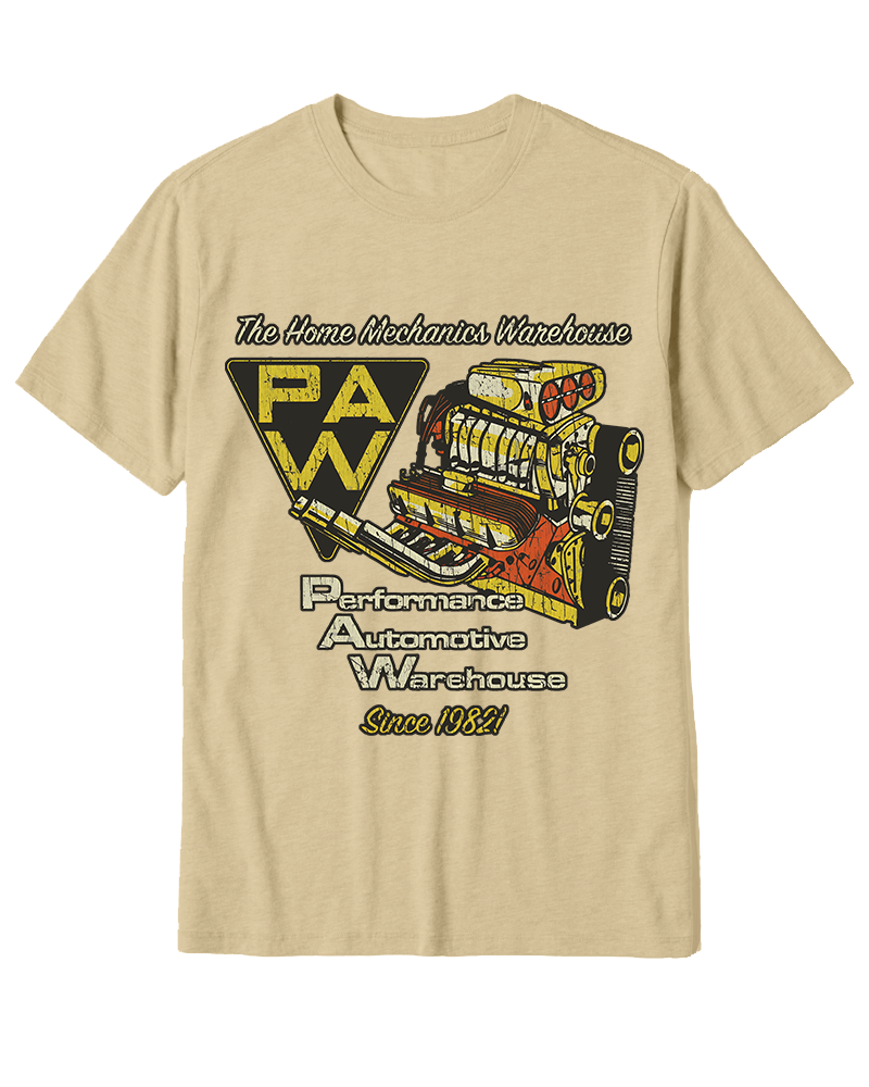 TheRetroTee Performance Automotive Warehouse 1980s Cotton T-Shirt