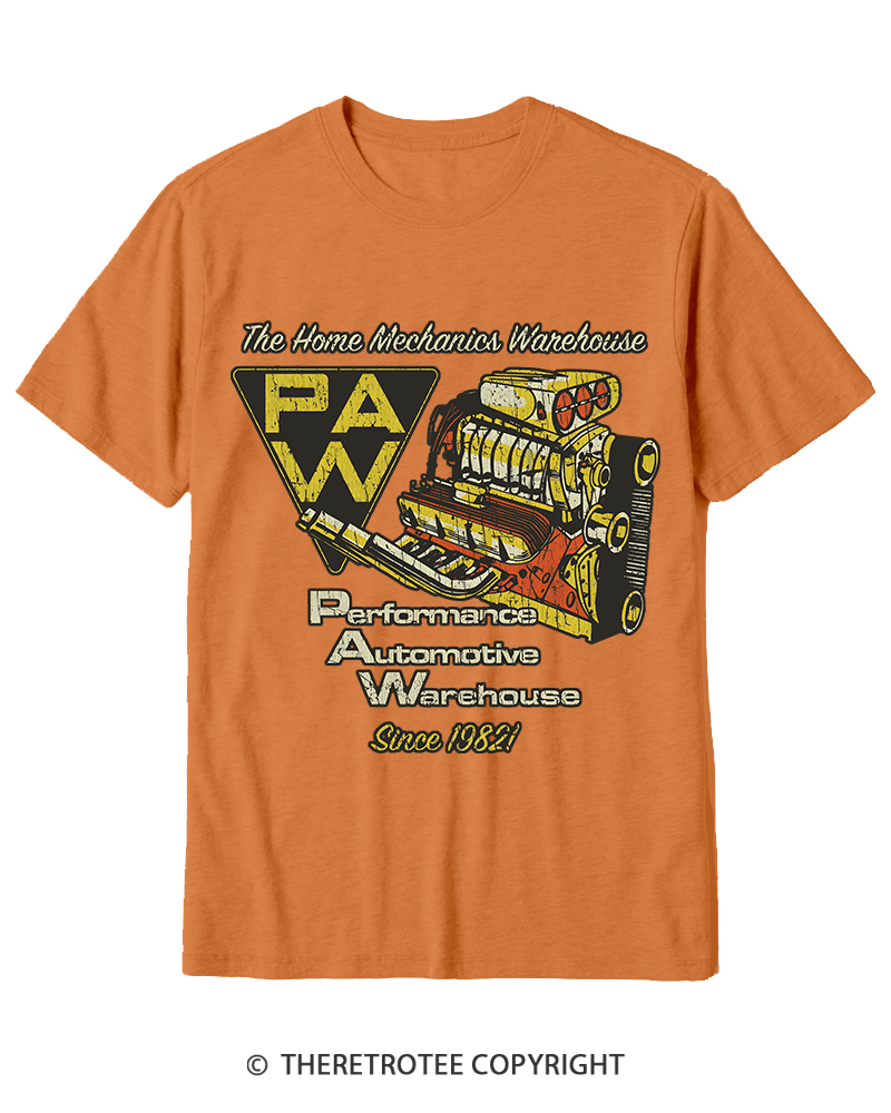 TheRetroTee Performance Automotive Warehouse 1980s Cotton T-Shirt