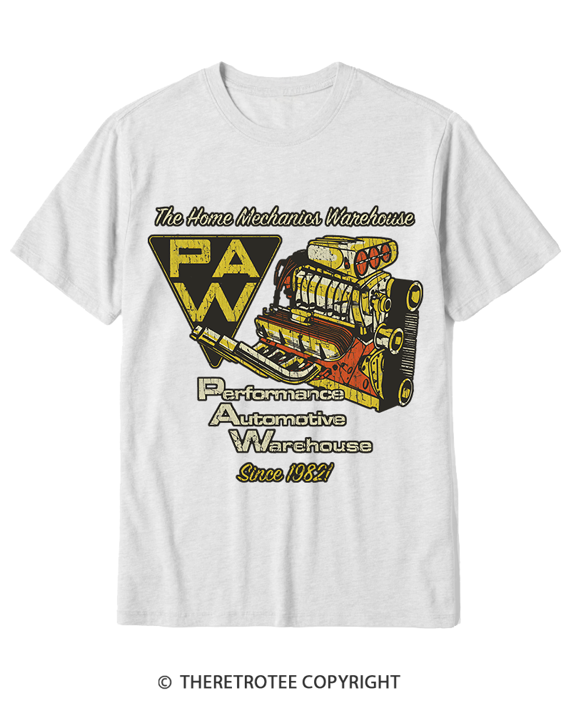TheRetroTee Performance Automotive Warehouse 1980s Cotton T-Shirt