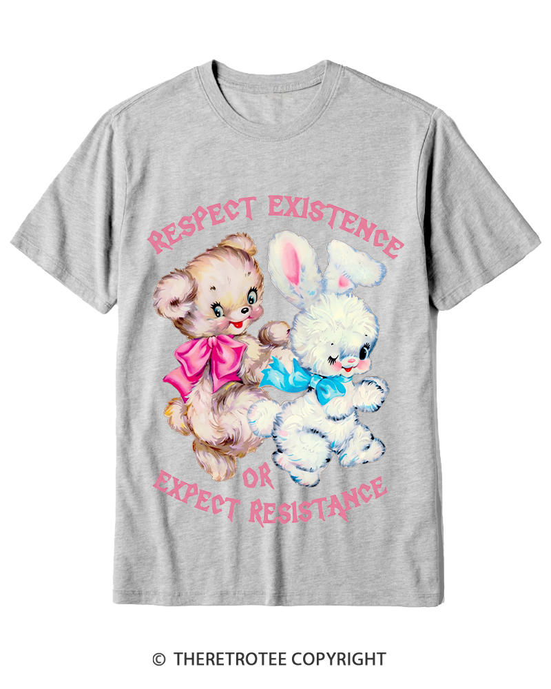 TheRetroTee Respect Existence Or Expect Resistance 1950s Cotton T-Shirt