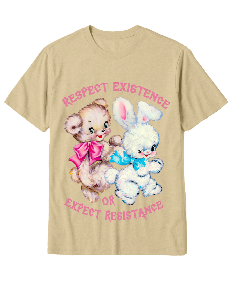 TheRetroTee Respect Existence Or Expect Resistance 1950s Cotton T-Shirt