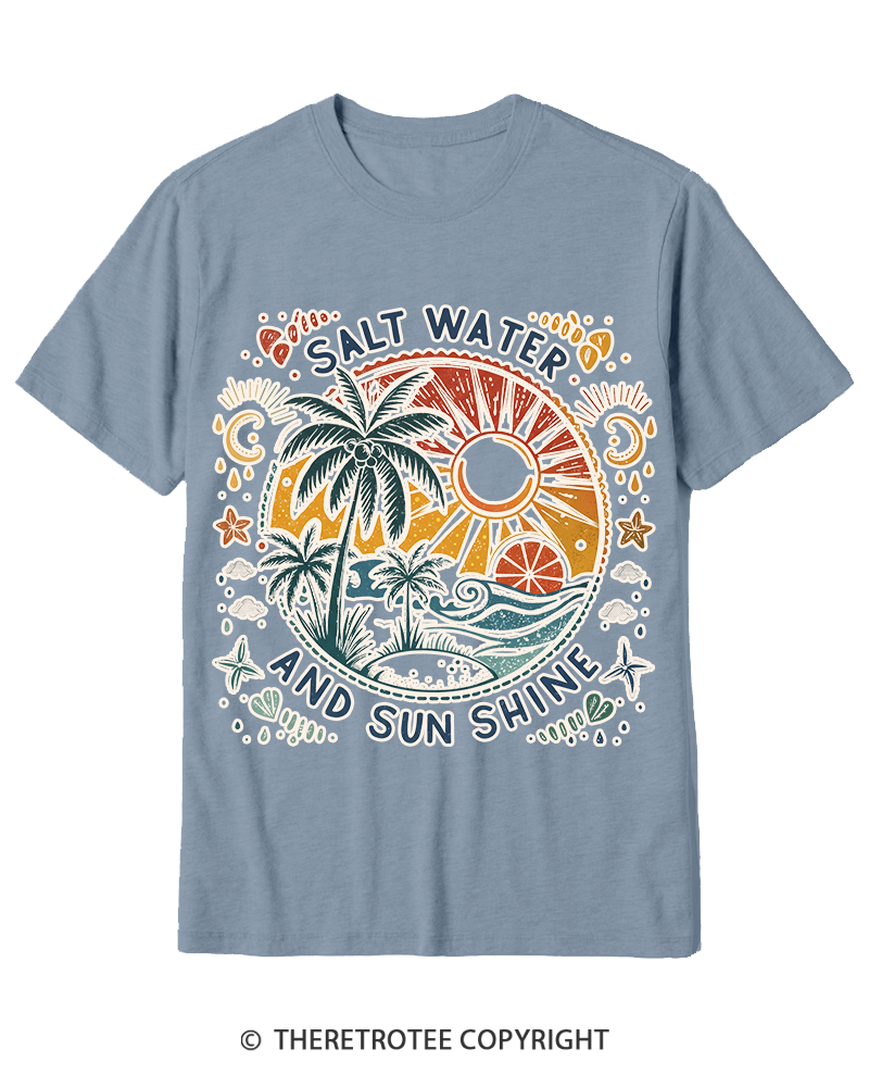 TheRetroTee Salt Water And Sun Shine 1980s Cotton T-Shirt