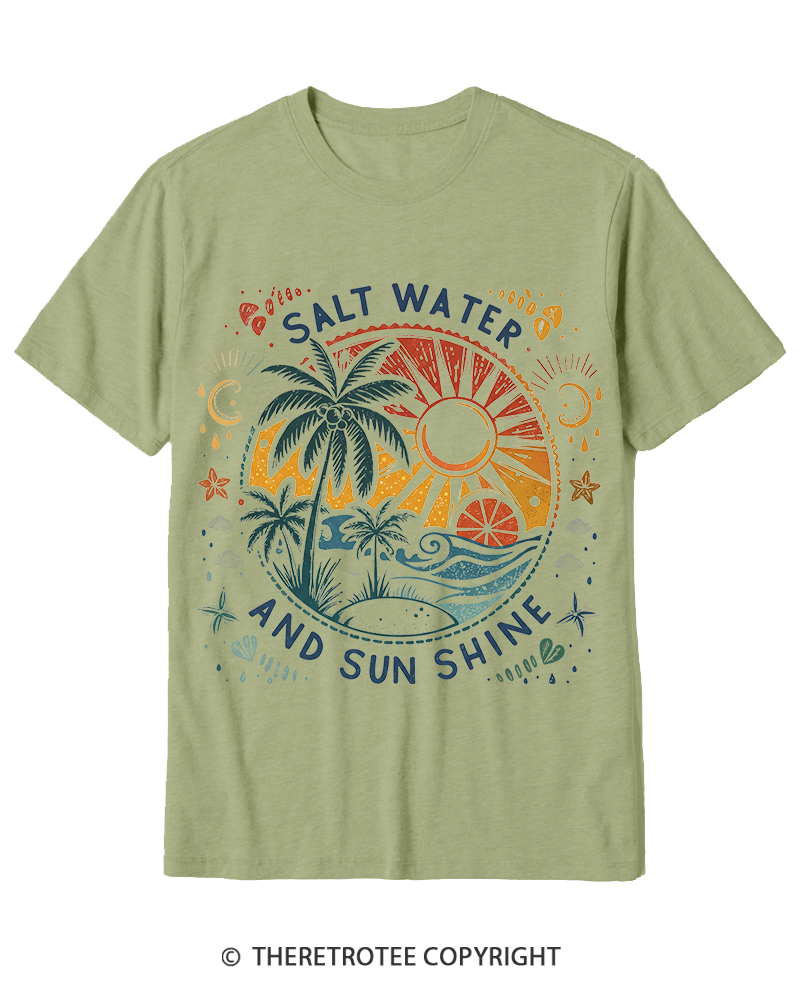 TheRetroTee Salt Water And Sun Shine 1980s Cotton T-Shirt