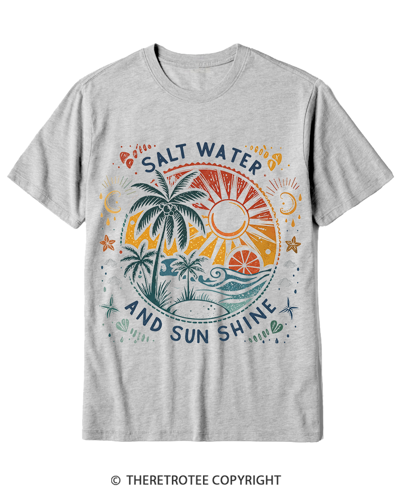TheRetroTee Salt Water And Sun Shine 1980s Cotton T-Shirt