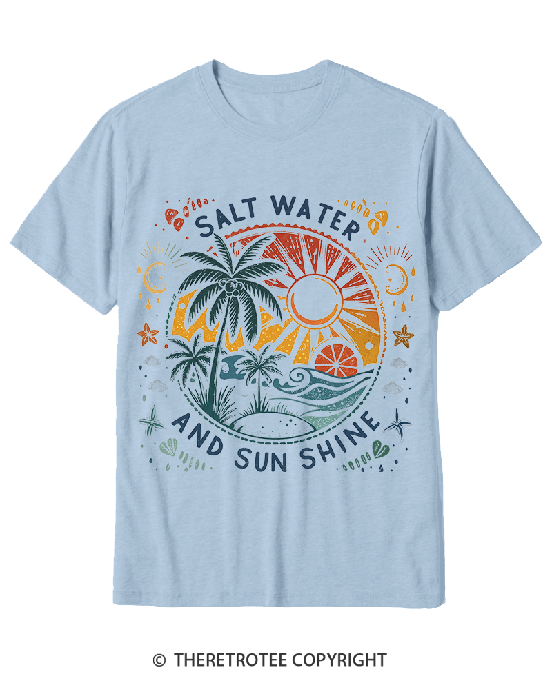 TheRetroTee Salt Water And Sun Shine 1980s Cotton T-Shirt