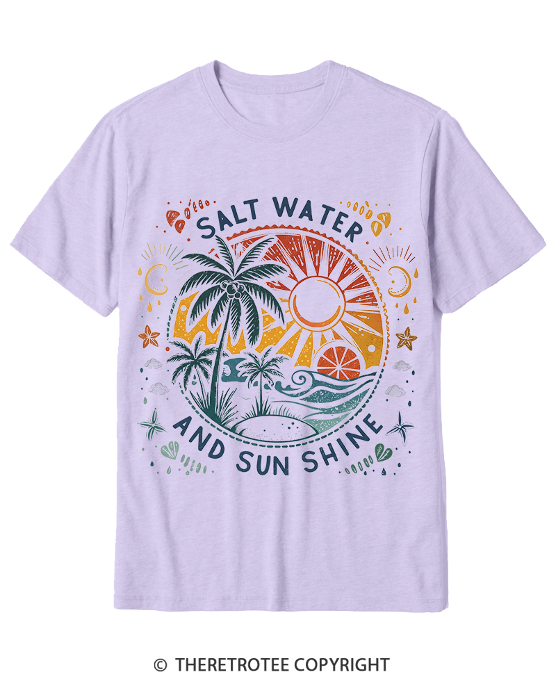 TheRetroTee Salt Water And Sun Shine 1980s Cotton T-Shirt