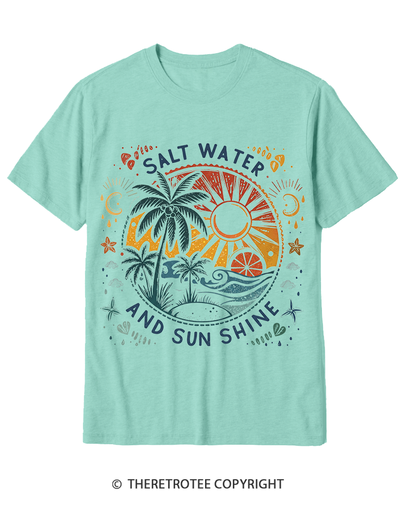 TheRetroTee Salt Water And Sun Shine 1980s Cotton T-Shirt