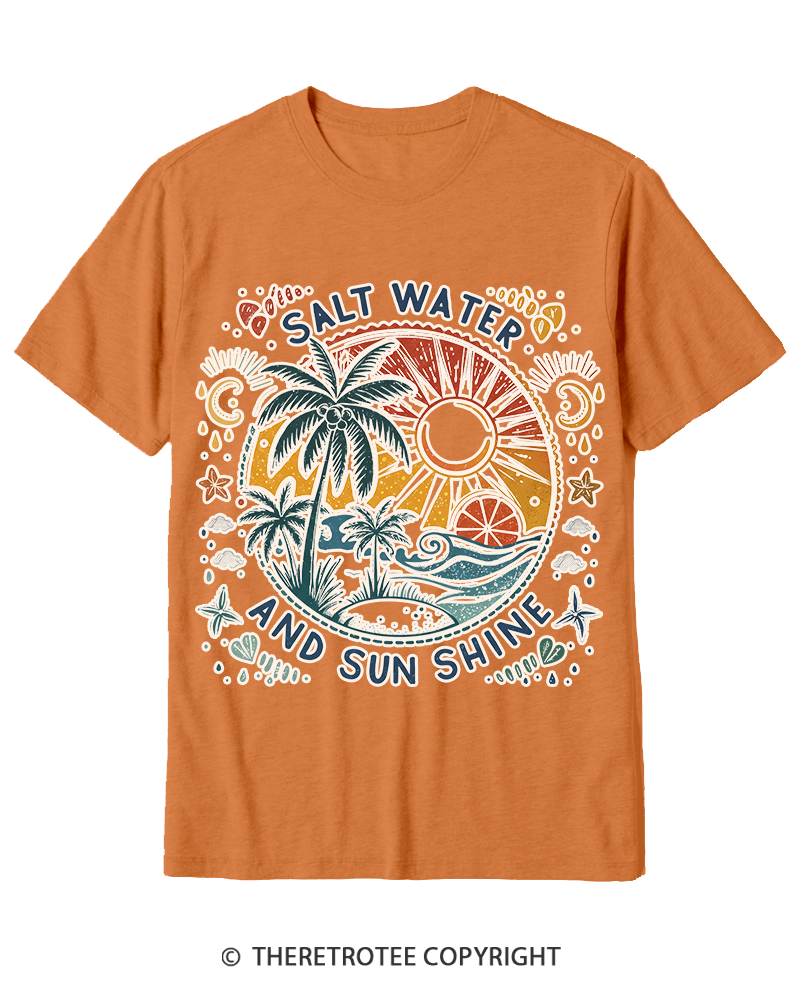 TheRetroTee Salt Water And Sun Shine 1980s Cotton T-Shirt
