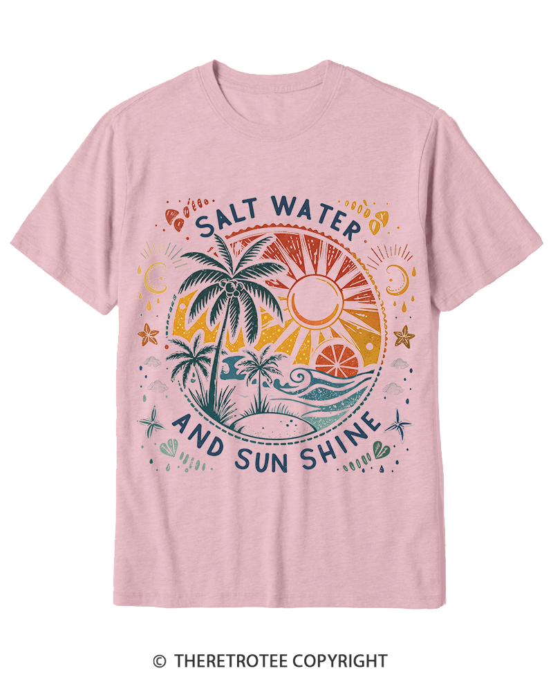 TheRetroTee Salt Water And Sun Shine 1980s Cotton T-Shirt