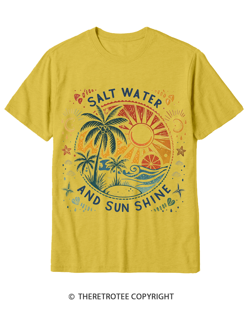 TheRetroTee Salt Water And Sun Shine 1980s Cotton T-Shirt