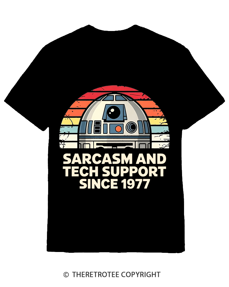TheRetroTee Sarcasm And Tech Support Since 1977 Cotton T-Shirt