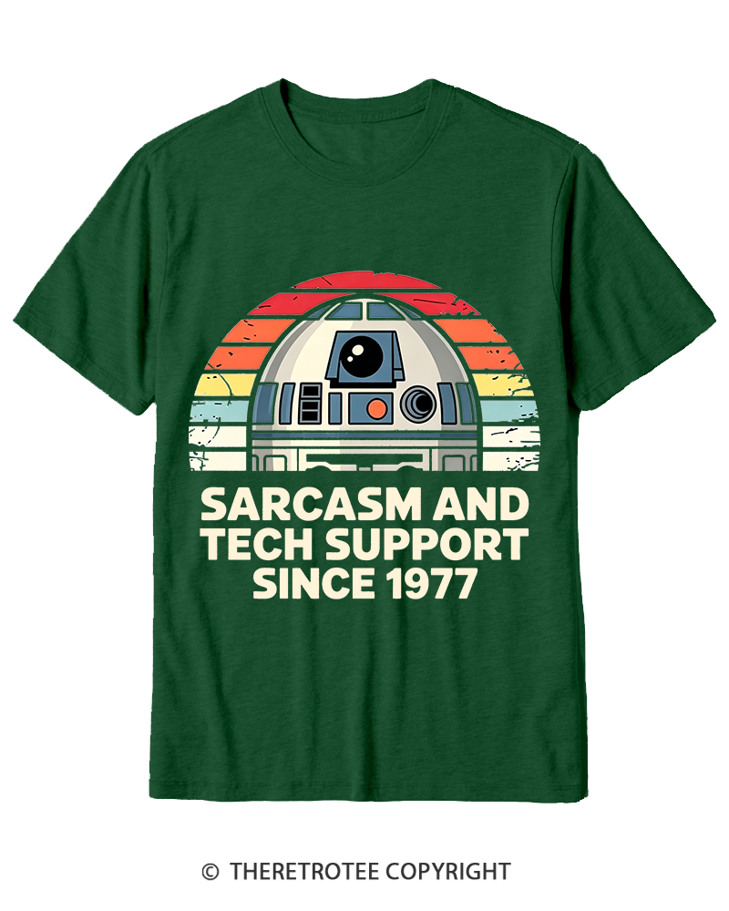 TheRetroTee Sarcasm And Tech Support Since 1977 Cotton T-Shirt