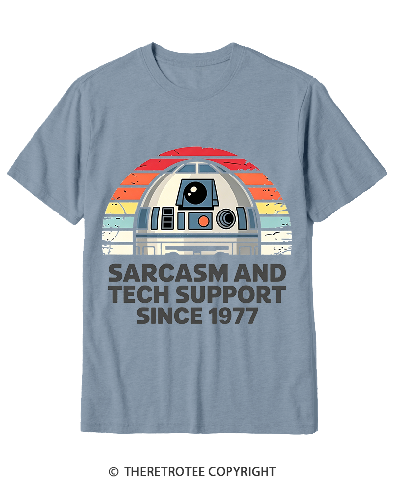 TheRetroTee Sarcasm And Tech Support Since 1977 Cotton T-Shirt