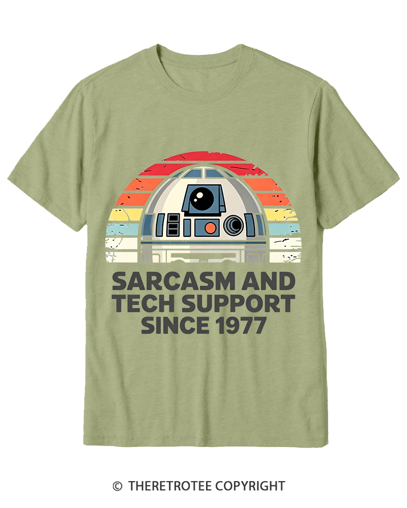 TheRetroTee Sarcasm And Tech Support Since 1977 Cotton T-Shirt