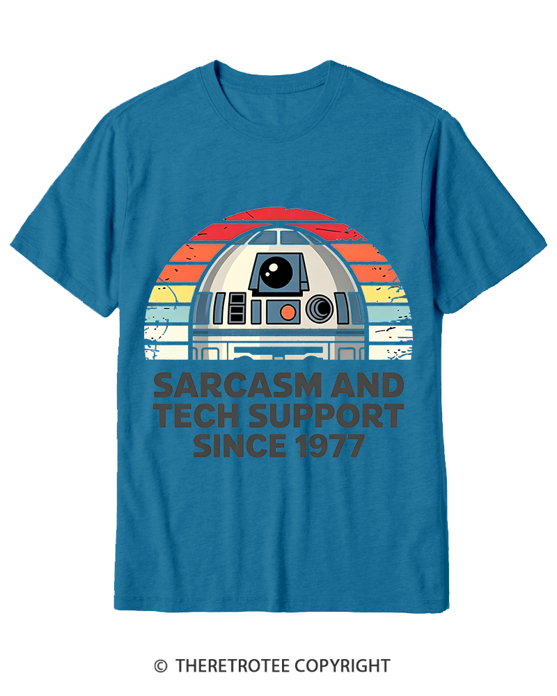 TheRetroTee Sarcasm And Tech Support Since 1977 Cotton T-Shirt
