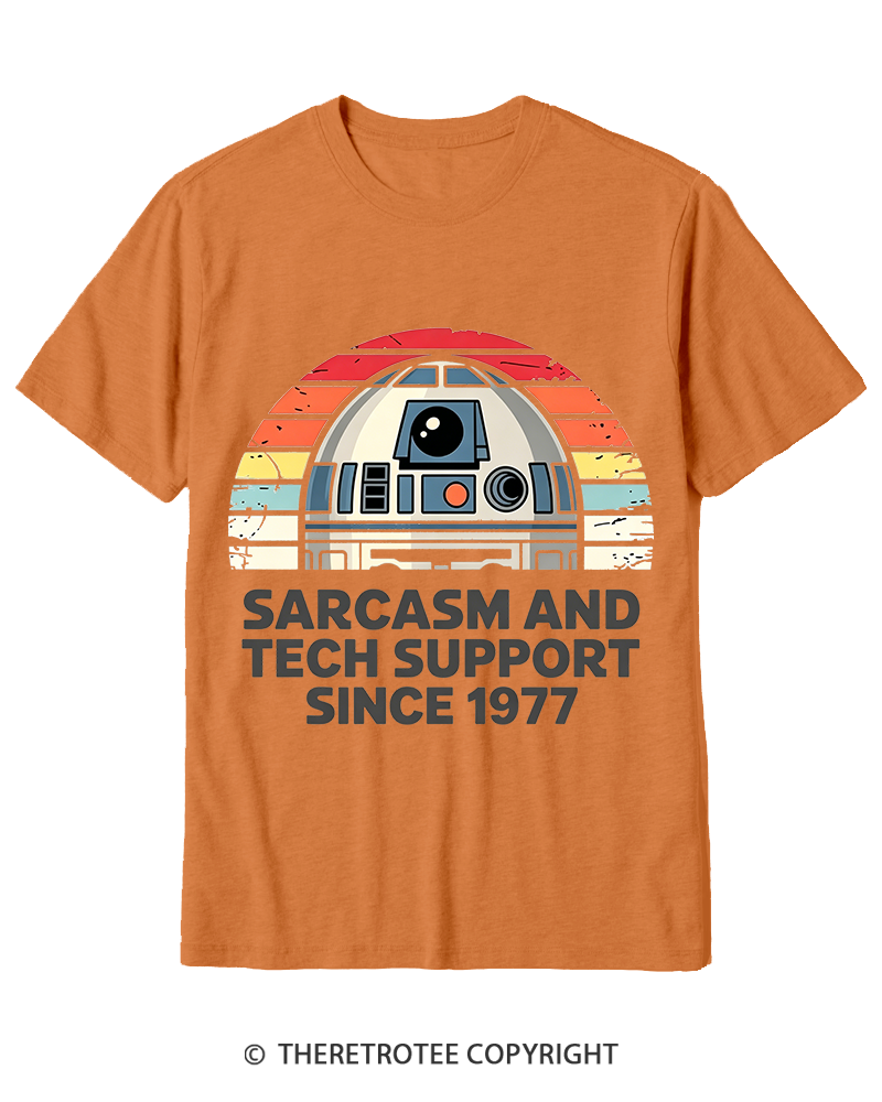 TheRetroTee Sarcasm And Tech Support Since 1977 Cotton T-Shirt