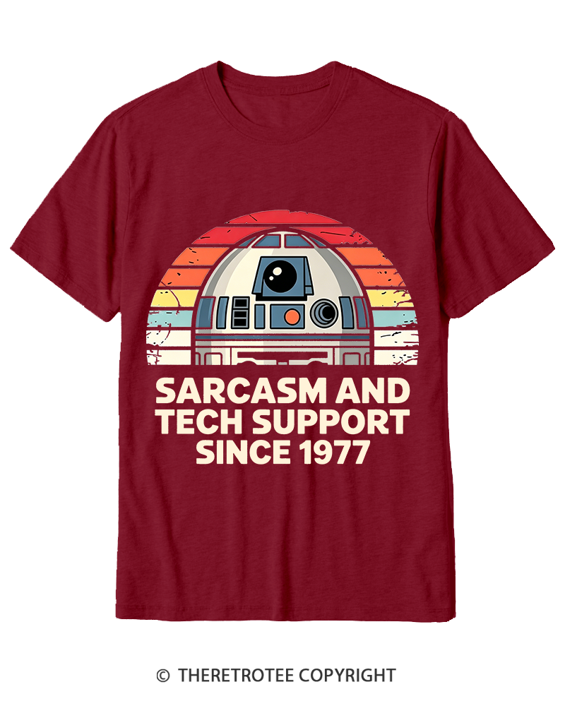 TheRetroTee Sarcasm And Tech Support Since 1977 Cotton T-Shirt