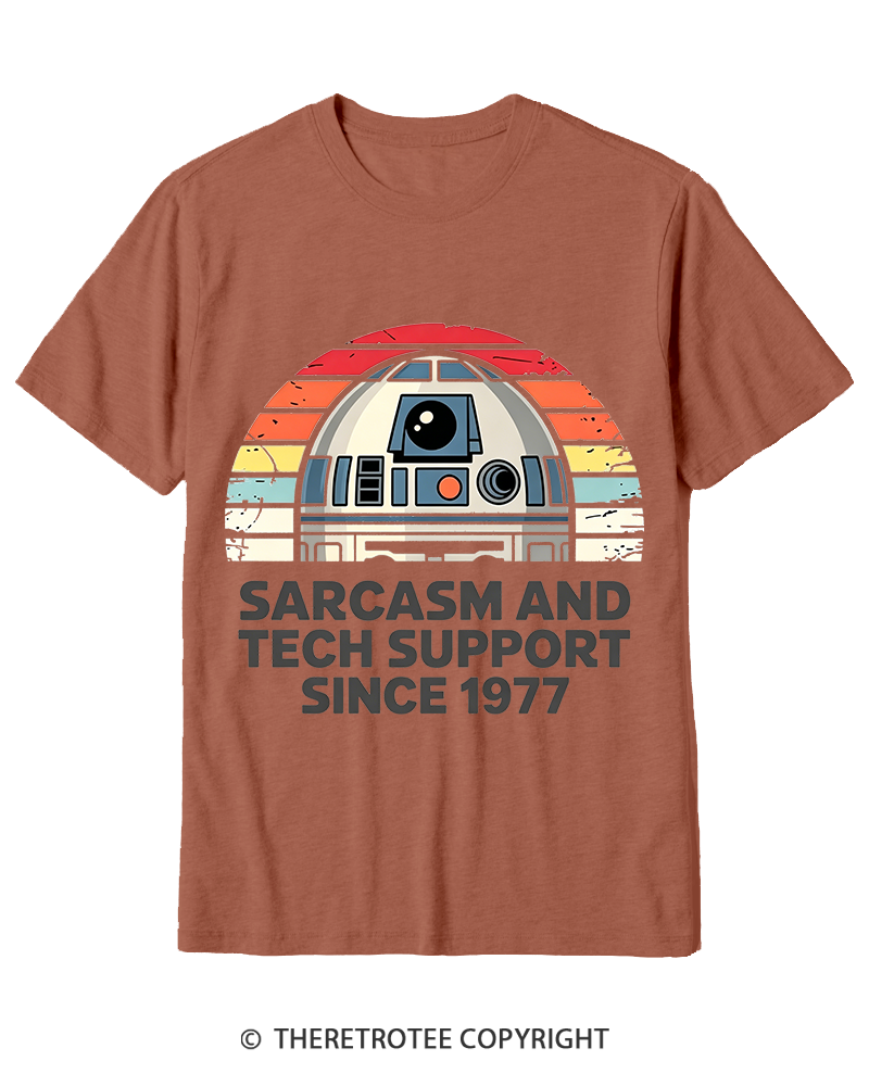 TheRetroTee Sarcasm And Tech Support Since 1977 Cotton T-Shirt