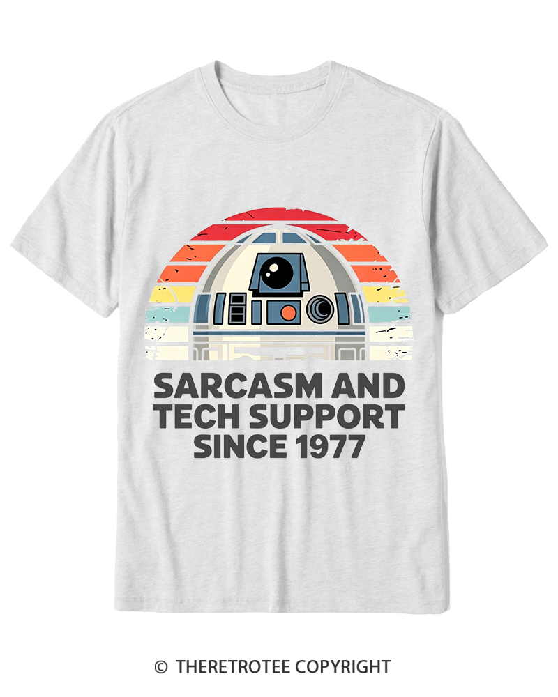 TheRetroTee Sarcasm And Tech Support Since 1977 Cotton T-Shirt