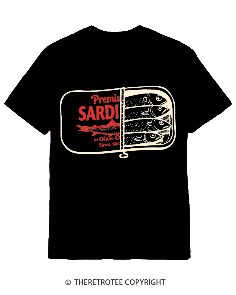 TheRetroTee Sardines 1930s Cotton T-Shirt
