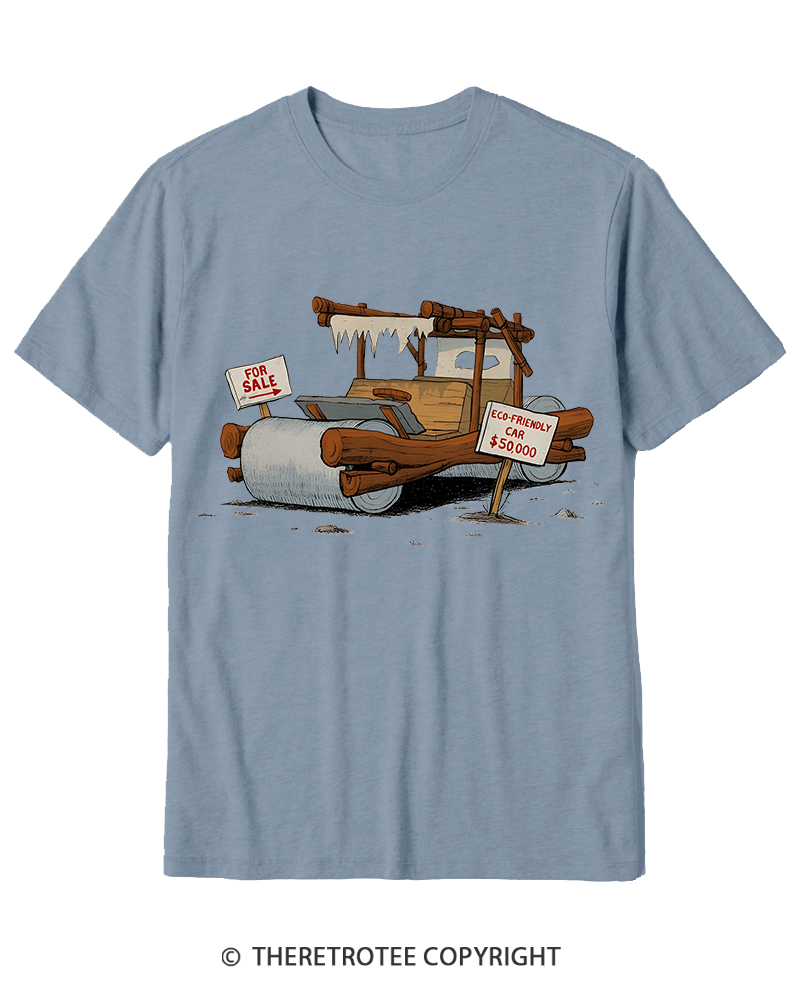 TheRetroTee Stone Age Eco Car 1960s Cotton T-Shirt