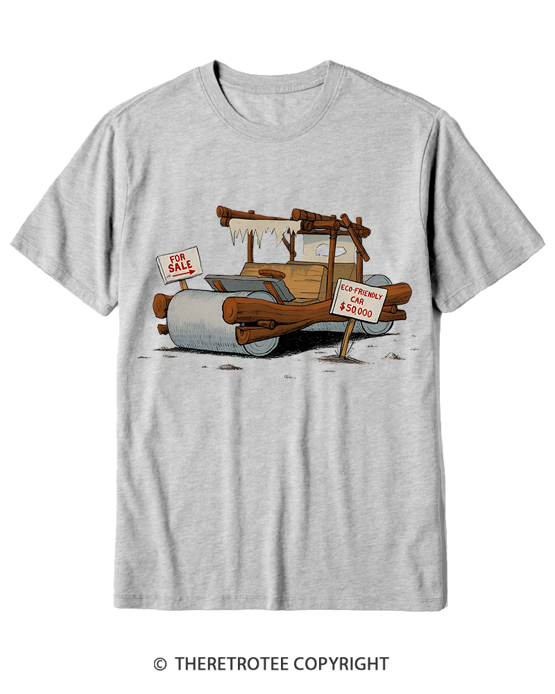 TheRetroTee Stone Age Eco Car 1960s Cotton T-Shirt