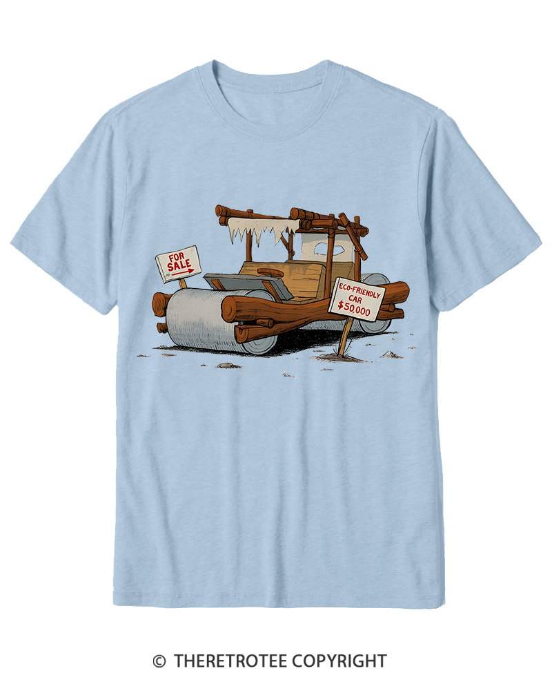 TheRetroTee Stone Age Eco Car 1960s Cotton T-Shirt