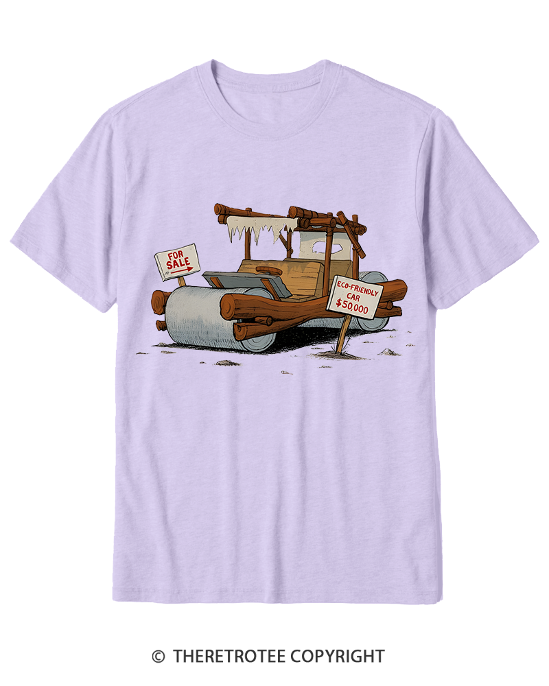 TheRetroTee Stone Age Eco Car 1960s Cotton T-Shirt