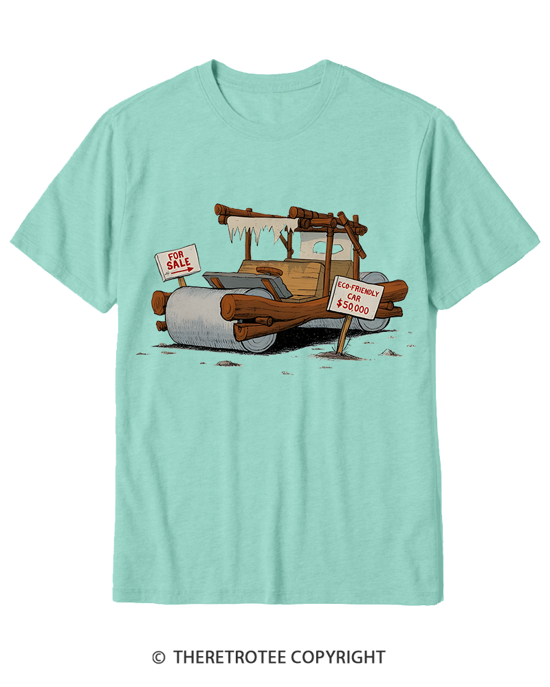 TheRetroTee Stone Age Eco Car 1960s Cotton T-Shirt