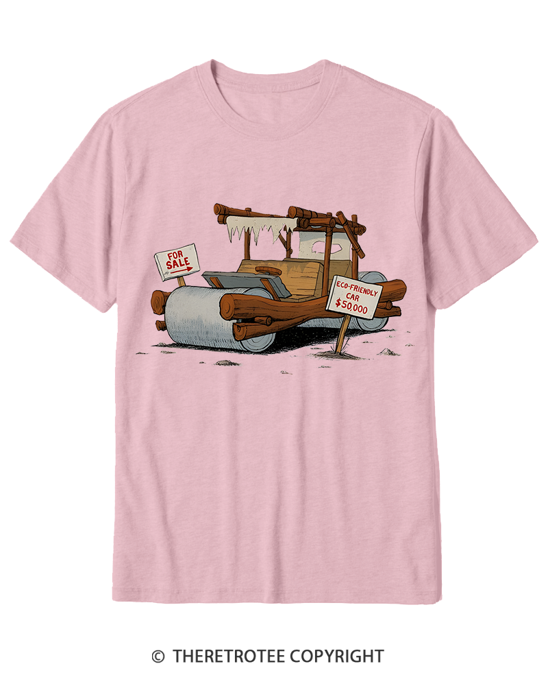TheRetroTee Stone Age Eco Car 1960s Cotton T-Shirt