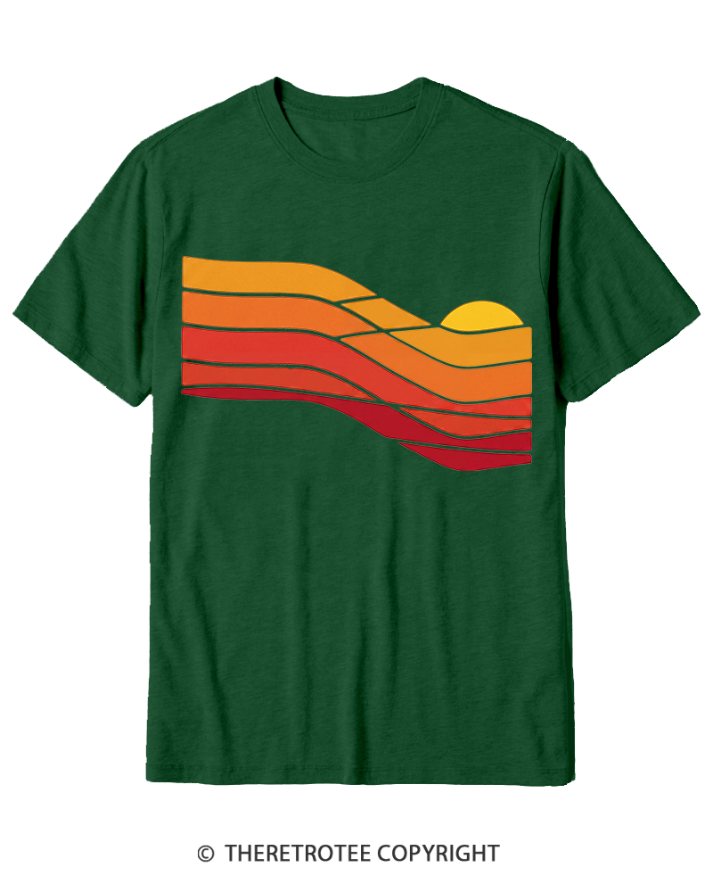TheRetroTee Sunset Retro 1980s Cotton T-Shirt
