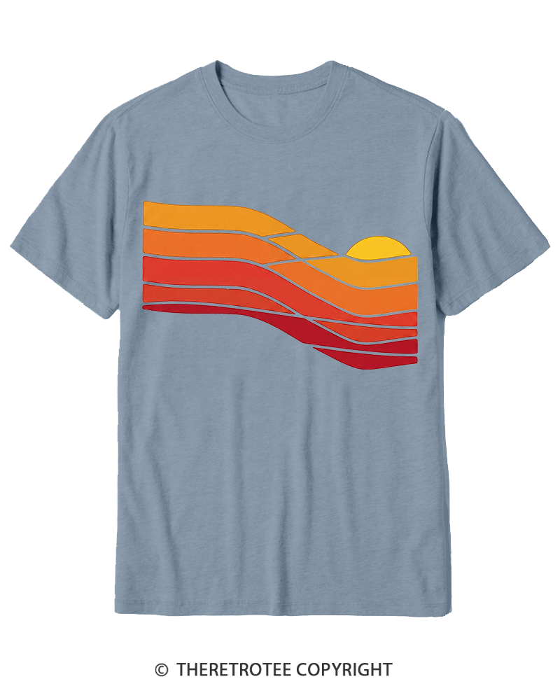 TheRetroTee Sunset Retro 1980s Cotton T-Shirt