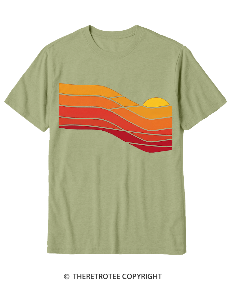 TheRetroTee Sunset Retro 1980s Cotton T-Shirt