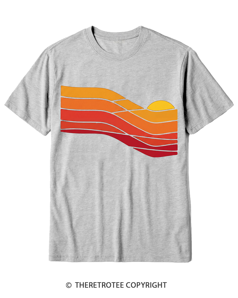 TheRetroTee Sunset Retro 1980s Cotton T-Shirt