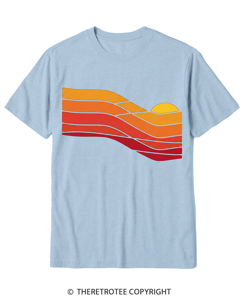 TheRetroTee Sunset Retro 1980s Cotton T-Shirt