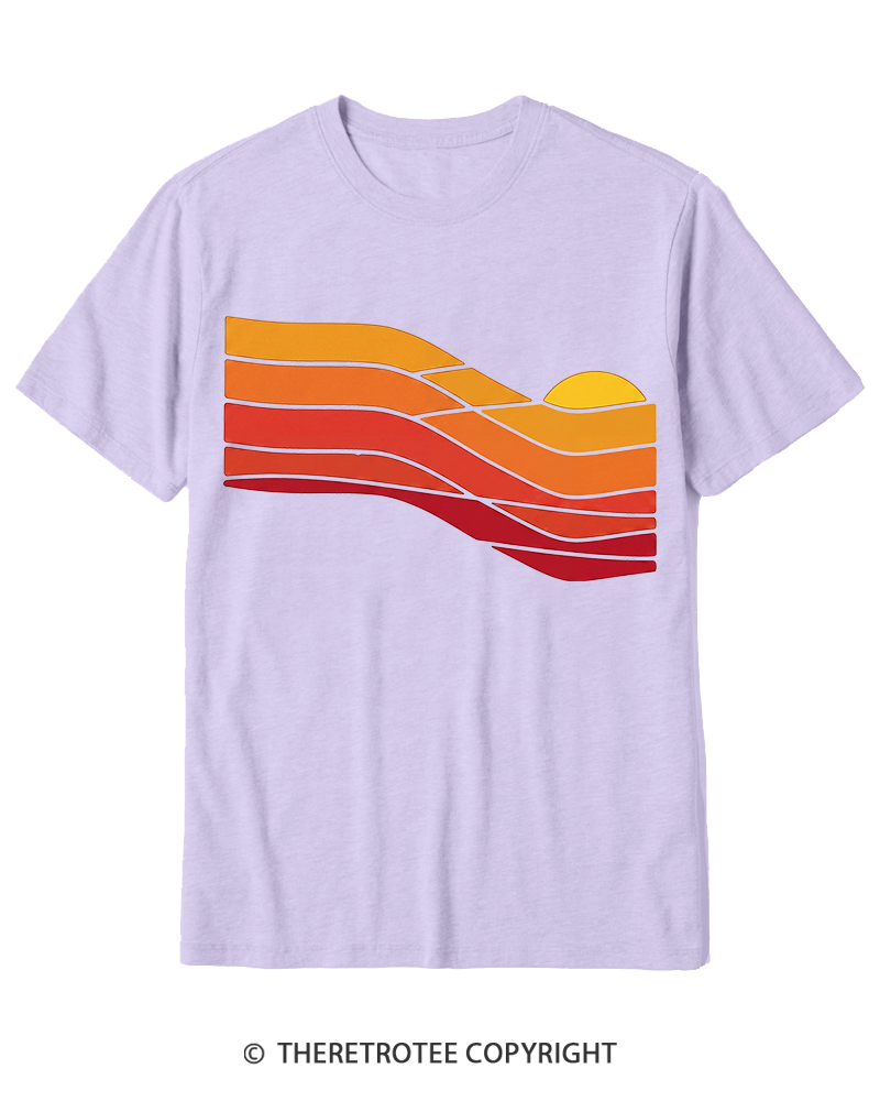 TheRetroTee Sunset Retro 1980s Cotton T-Shirt