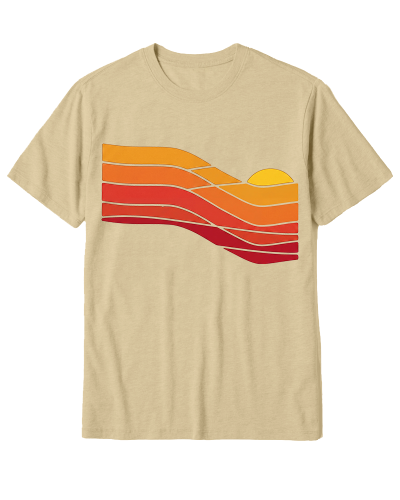 TheRetroTee Sunset Retro 1980s Cotton T-Shirt