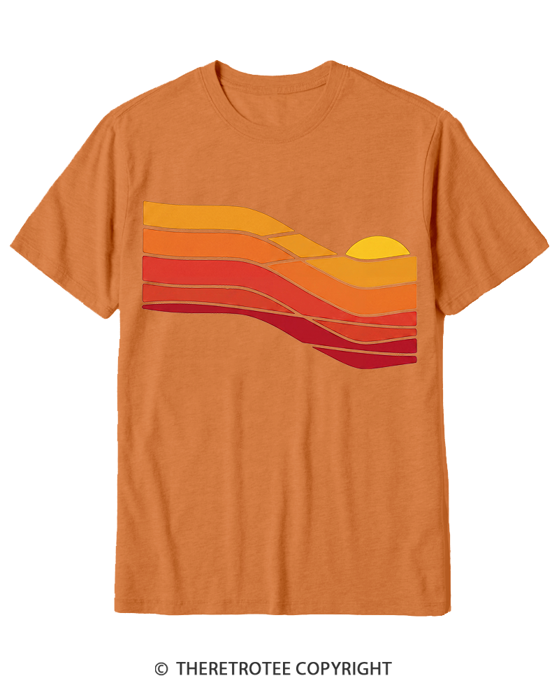 TheRetroTee Sunset Retro 1980s Cotton T-Shirt