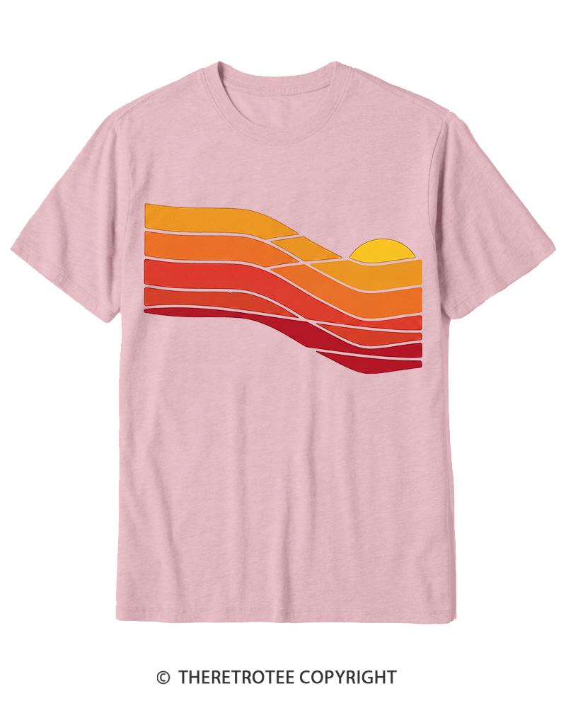 TheRetroTee Sunset Retro 1980s Cotton T-Shirt