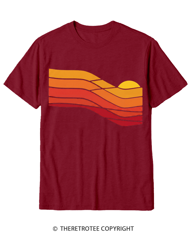 TheRetroTee Sunset Retro 1980s Cotton T-Shirt