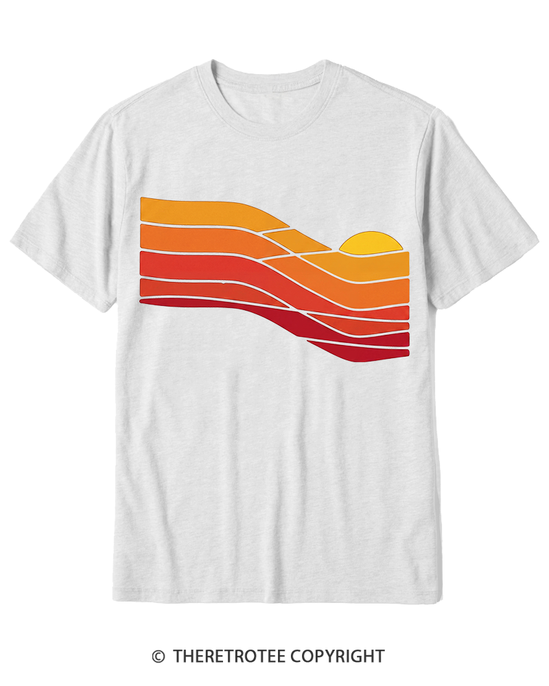 TheRetroTee Sunset Retro 1980s Cotton T-Shirt