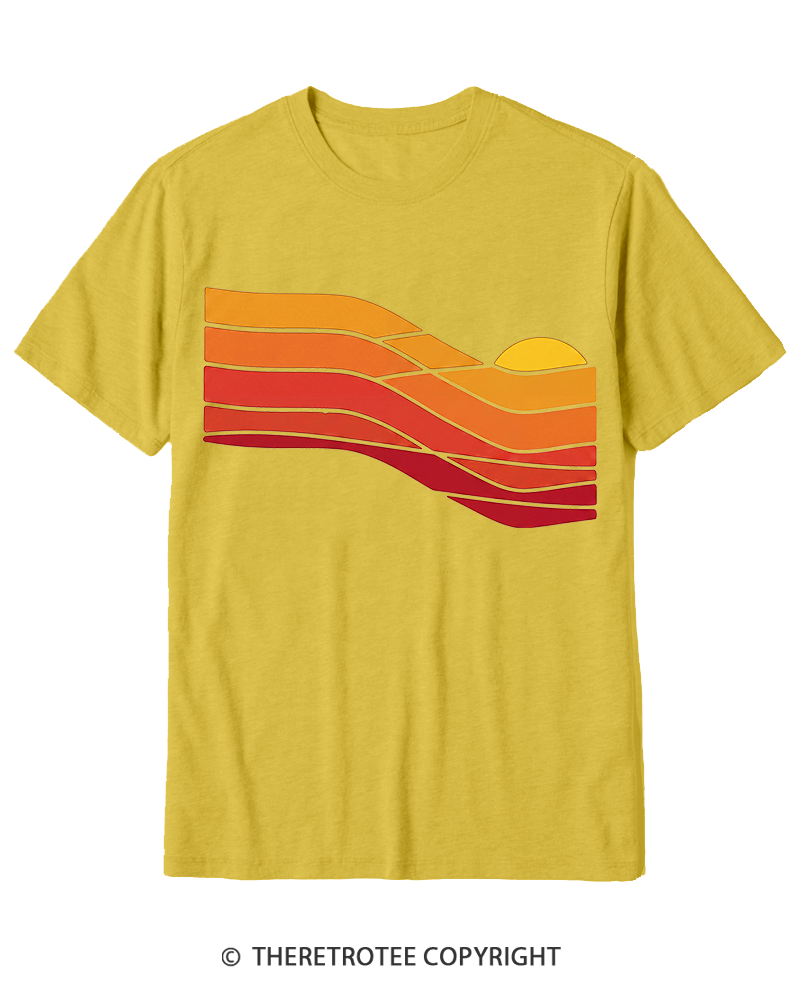 TheRetroTee Sunset Retro 1980s Cotton T-Shirt