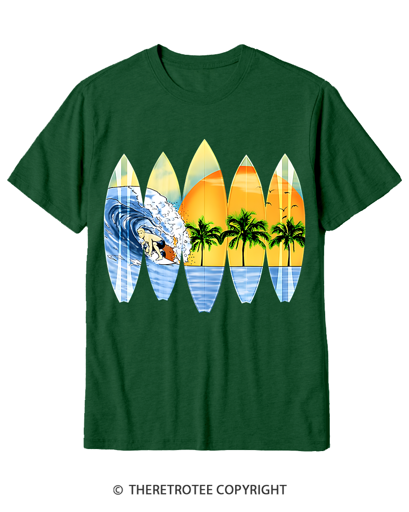 TheRetroTee Surfer And Surfboards 1960s Cotton T-Shirt