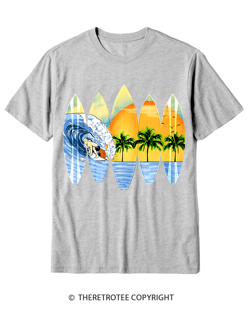 TheRetroTee Surfer And Surfboards 1960s Cotton T-Shirt